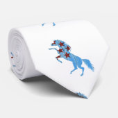 Blauwpaardensilhouet Stropdas (Opgerold)