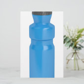 Blauwplastic flesje briefpapier (Staand voorkant)