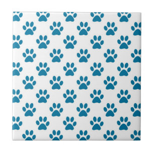 Blauwpuppy paw printpatroon tegels tegeltje
