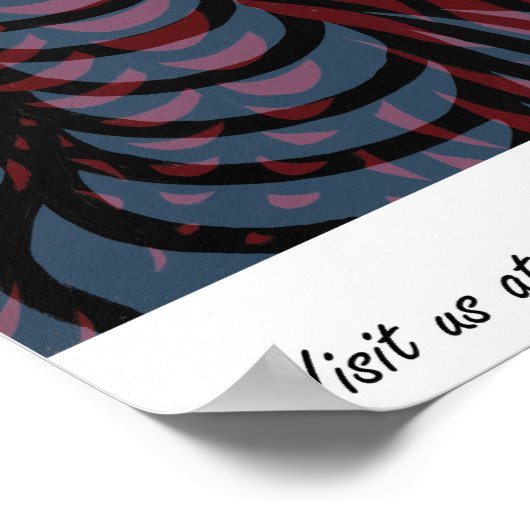 Blauwrode halve zilveren poster (Hoek)