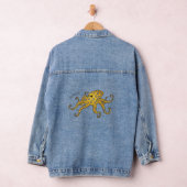 Blauwrode octopus cartoon illustratie denim jacket (Hangar)