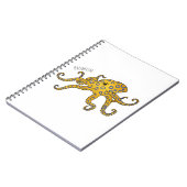 Blauwrode octopus cartoon illustratie notitieboek (Linkerzijde)