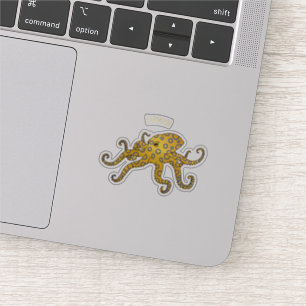 Blauwrode octopus cartoon illustratie sticker