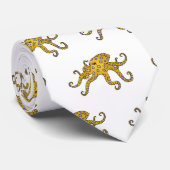 Blauwrode octopus cartoon illustratie stropdas (Opgerold)