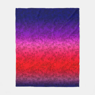 Blauwrode ombre fleece deken