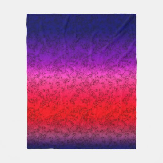 Blauwrode ombre fleece deken (Voorkant)