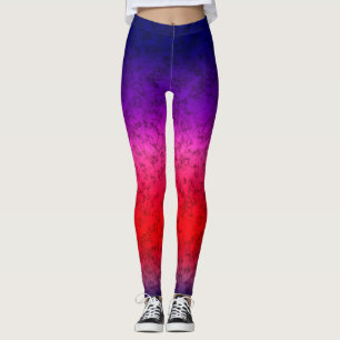 Blauwrode ombre leggings