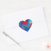 Blauwrode stralen hart sticker (Envelop)
