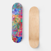 Blauwrood-gele groene roze Blauwgroen schouderontt Skateboard (Voorkant)