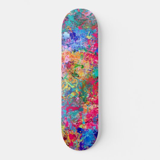 Blauwrood-gele groene roze Blauwgroen schouderontt Skateboard (Voorkant)