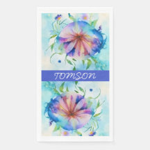 Blauwroze convolvulus, waterverf