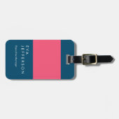 Blauwroze, elegante moderne bagagelabel (Voorkant horizontaal)