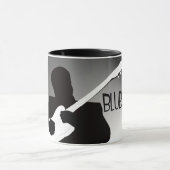 Blauwspelersilhouet met spotlight mok (Midden)