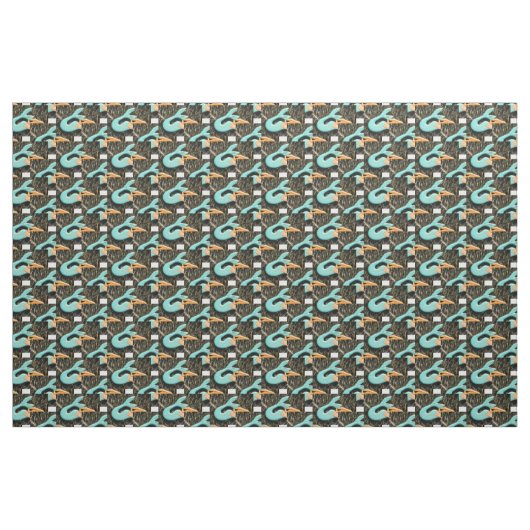 blauwstaartmermaispatroon stof (Yard (91,4 cm))