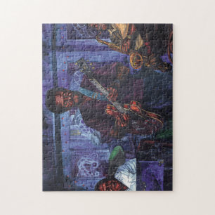 Blauwte bij de puzzel van Lou