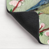 Blauwtevogel op Cherry Blossom Tree Muismat (Hoek)