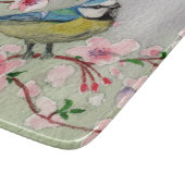 Blauwtevogel op Cherry Blossom Tree Snijplank (Hoek)