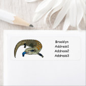 Blauwtongen cartoon illustratie etiket (Insitu)