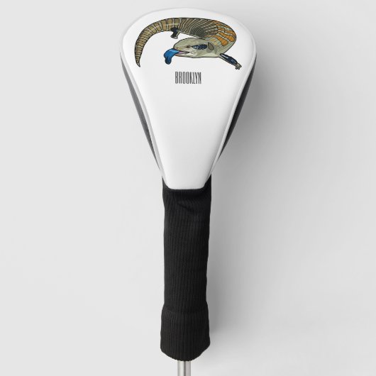 Blauwtongen cartoon illustratie golfheadcover (Voorkant)