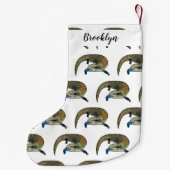 Blauwtongen cartoon illustratie kleine kerstsok (Achterkant)