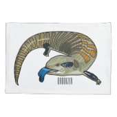 Blauwtongen cartoon illustratie kussensloop (Achterkant)