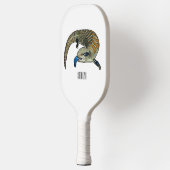 Blauwtongen cartoon illustratie pickleball paddle (Links)