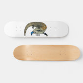 Blauwtongen cartoon illustratie skateboard (Horizontaal)