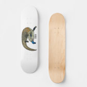 Blauwtongen cartoon illustratie skateboard (Voorkant)