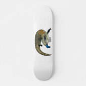 Blauwtongen cartoon illustratie skateboard (Voorkant)