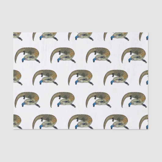 Blauwtongen cartoon illustratie tissuepapier (Voorkant)