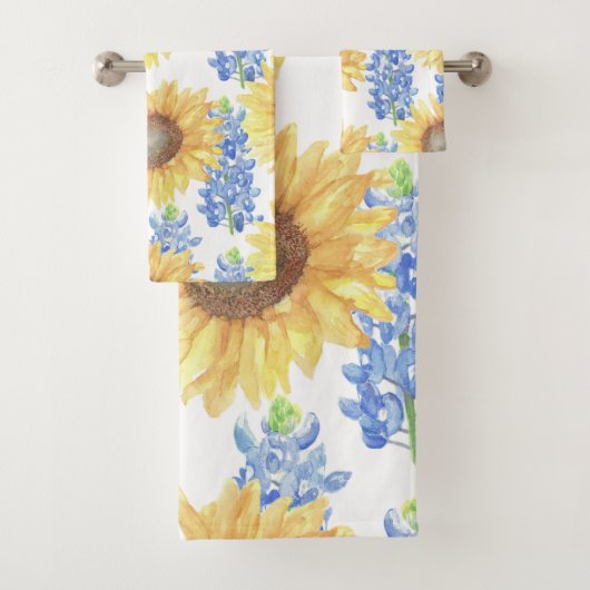 Blauwvintonijn en zonnebloem bad handdoek (Insitu)