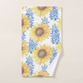 Blauwvintonijn en zonnebloem bad handdoek (Handdoek)