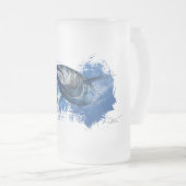 Blauwvintonijn van glas uit bier matglas bierpul (Voorkant rechts)