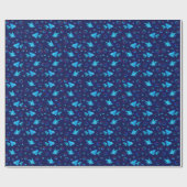 blauwvispatroon cadeaupapier (Vlak)