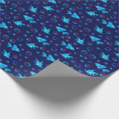 blauwvispatroon cadeaupapier (Hoek)
