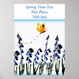 Blauwvliegers bloemen poster