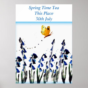 Blauwvliegers bloemen poster