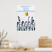 Blauwvliegers bloemen poster (Keuken)