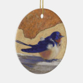 Blauwvogel, Barn Swallow Keramisch Ornament (Rechts)