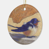 Blauwvogel, Barn Swallow Keramisch Ornament (Links)