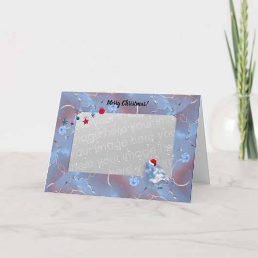 Blauwvogel bij kerstmis Sjabloon (Voorkant)