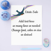 Blauwvogel en regenboog, tekst flyer (Enkel)