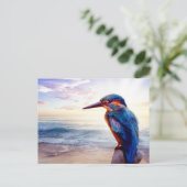 Blauwvogel Exotic Sunset Beach Briefkaart (Staand voorkant)