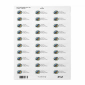 Blauwvogel in Ovaal Lijst Etiket (Full Sheet)