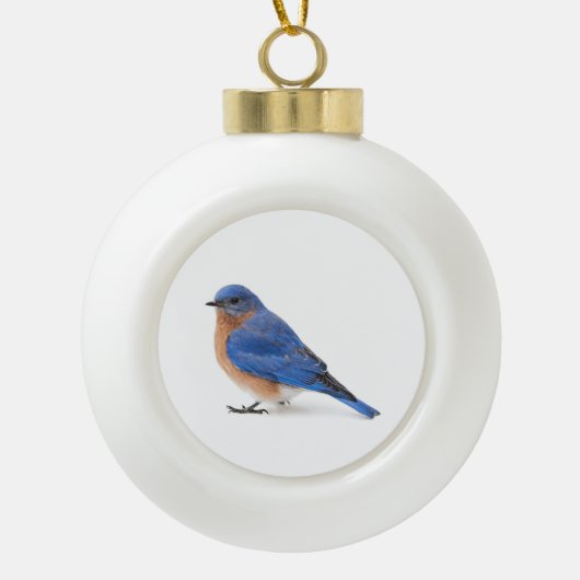 Blauwvogel Keramische Bal Ornament (Voorkant)