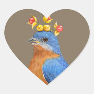 blauwvogel met bitterzoete stickers