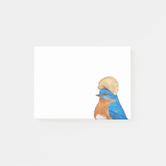 Blauwvogel met pierogi-pet post-it® notes (Voorkant)