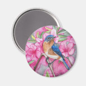 Blauwvogel Onder de Azalea’s MAGNEET (Voorkant / Achterkant)