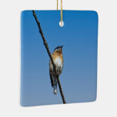 Blauwvogel op tak keramisch ornament (Rechts)