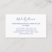 Blauwvogel op wit handgemaakt visitekaartje (Achterkant)